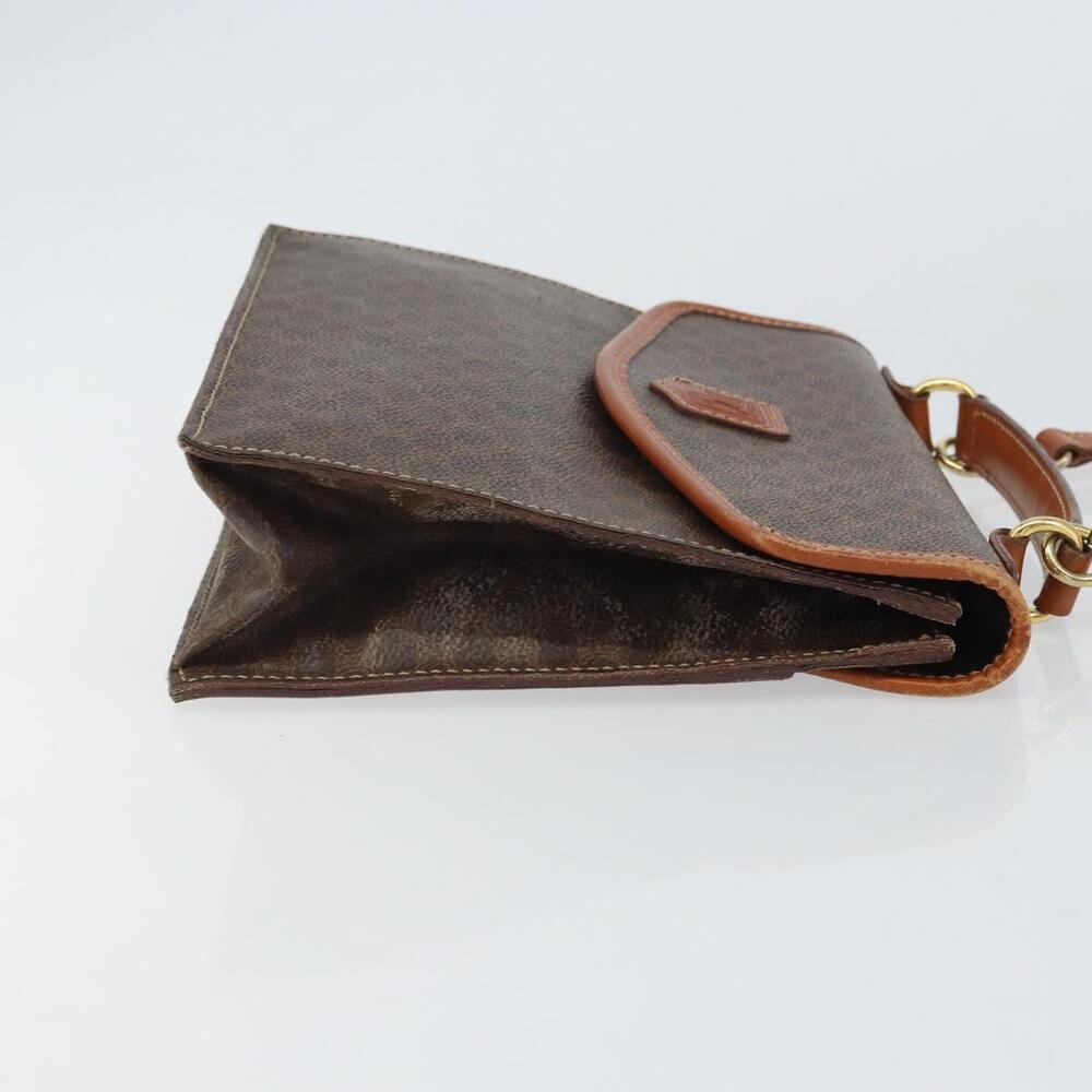 CELINE Macadam Canvas Hand Bag PVC Leather 2way Brown Gold Auth BA9343 - Picture 3 of 16
